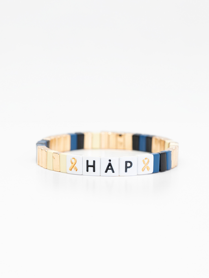 Håp-armbånd i gull med blått