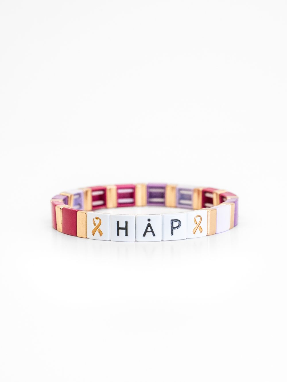 Rosa og lilla Håp-armbånd